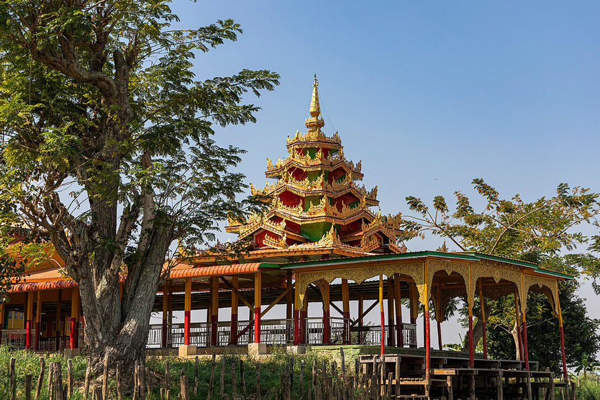 Exploring temple on Inle Lake Heho Myanmar
