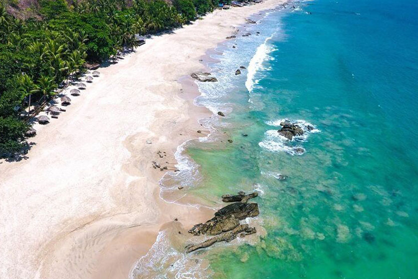 Ngapali beach from above