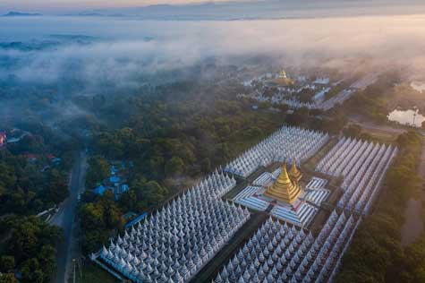 See Kuthodaw Pagoda from above